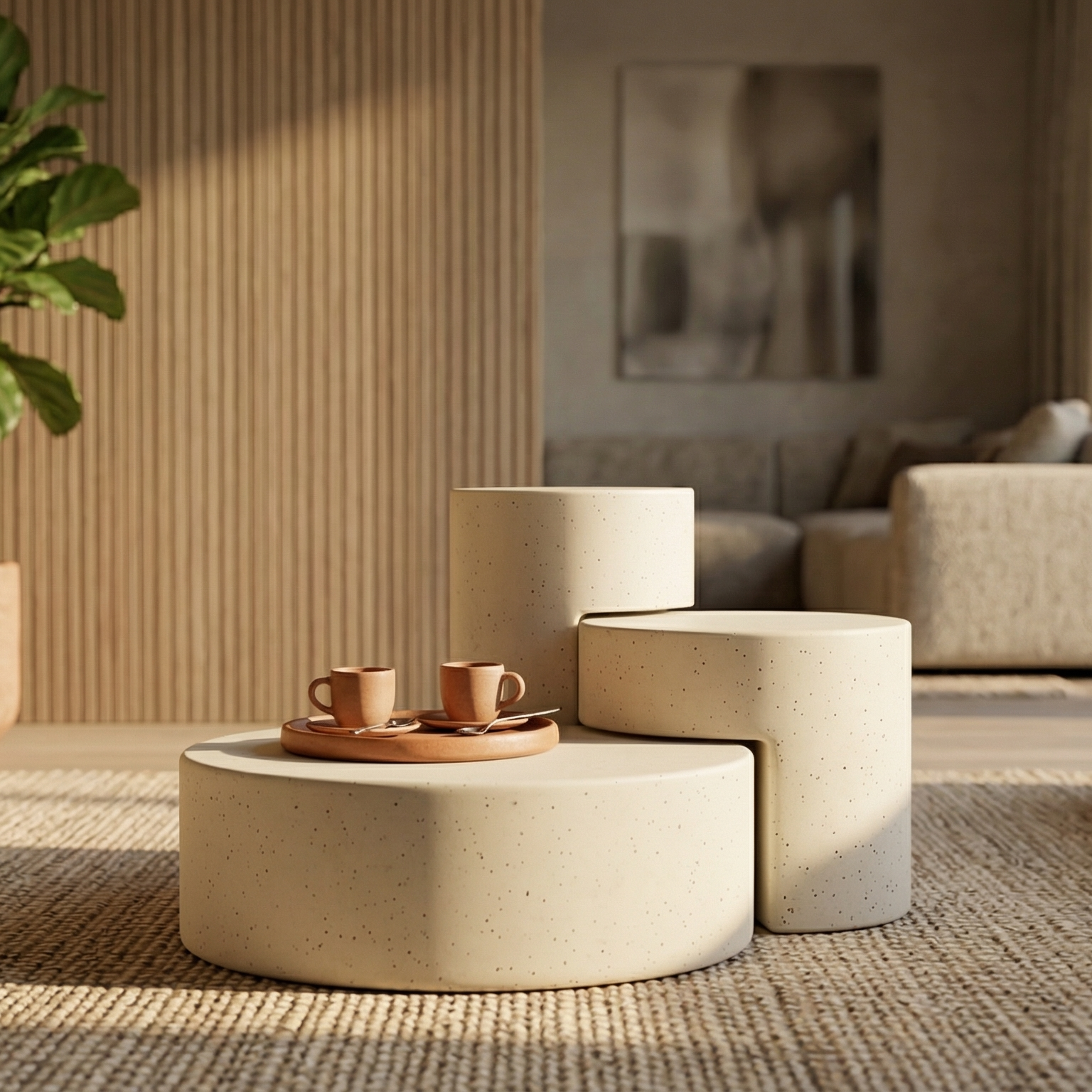 Triangle Hafif Beton Orta Sehpa